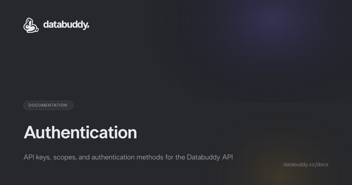 Authentication - Docs | Databuddy